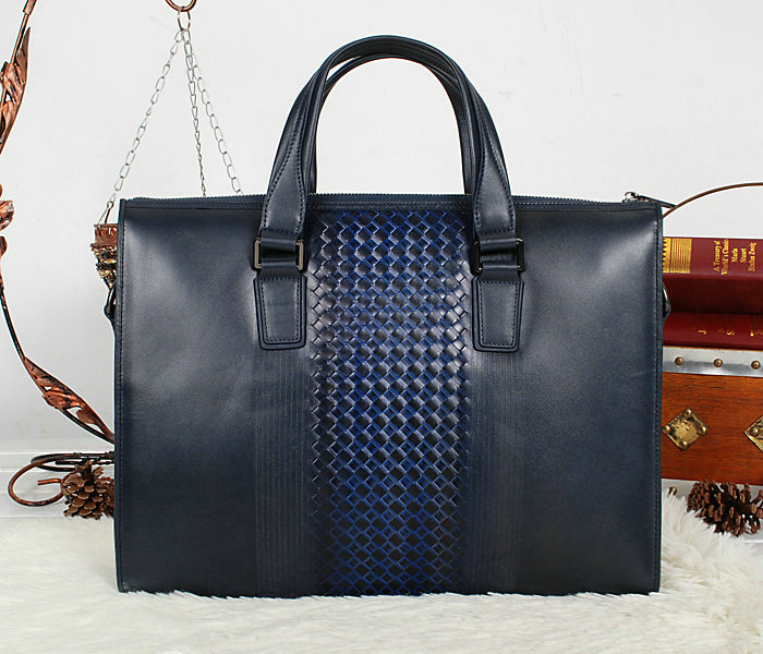 Bottega Veneta intrecciato VN briefcase B6031 royalblue&blue